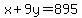 x%2B9y+=+895