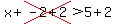 x%2Bcross%28-2%2B2%29%3E5%2B2