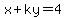 x%2Bky=4
