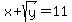 x%2Bsqrt%28y%29=11