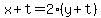 x%2Bt=2%28y%2Bt%29