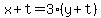 x%2Bt=3%28y%2Bt%29