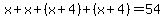 x%2Bx%2B%28x%2B4%29%2B%28x%2B4%29=54