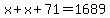 x%2Bx%2B71+=+1689
