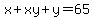 x%2Bxy%2By=65