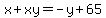 x%2Bxy=-y%2B65