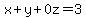 x%2By%2B0z=3
