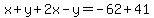 x%2By%2B2x-y=-62%2B41