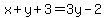 x%2By%2B3=+3y-2