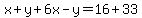 x%2By%2B6x-y=16%2B33