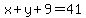 x%2By%2B9=41