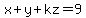 x%2By%2Bkz=9