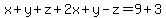 x%2By%2Bz%2B2x%2By-z=9%2B3+