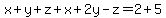 x%2By%2Bz%2Bx%2B2y-z=2%2B5