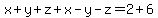 x%2By%2Bz%2Bx-y-z=2%2B6