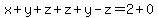 x%2By%2Bz%2Bz%2By-z=2%2B0