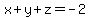 x%2By%2Bz=-2
