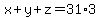 x%2By%2Bz=31%2A3