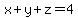 x%2By%2Bz=4