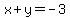 x%2By=-3