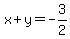 x%2By=-3%2F2