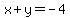x%2By=-4