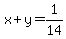 x%2By=1%2F14
