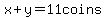 x%2By=11+coins