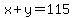 x%2By=115