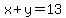 x%2By=13