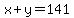 x%2By=141