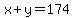 x%2By=174