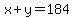 x%2By=184