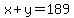 x%2By=189