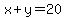 x%2By=20%2Cy%5E2%2B3x%5E2