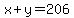 x%2By=206