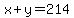x%2By=214
