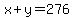 x%2By=276