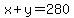 x%2By=280
