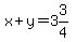 x%2By=3%263%2F4