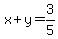 x%2By=3%2F5