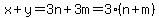 x%2By=3n%2B3m=3%28n%2Bm%29