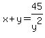x%2By=45%2Fy%5E2