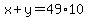 x%2By=49%2A10