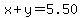 x%2By=5.50