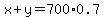 x%2By=700%2A0.7