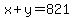 x%2By=821