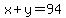 x%2By=94