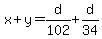 x%2By=d%2F102%2Bd%2F34
