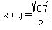 x%2By=sqrt%2887%29%2F2